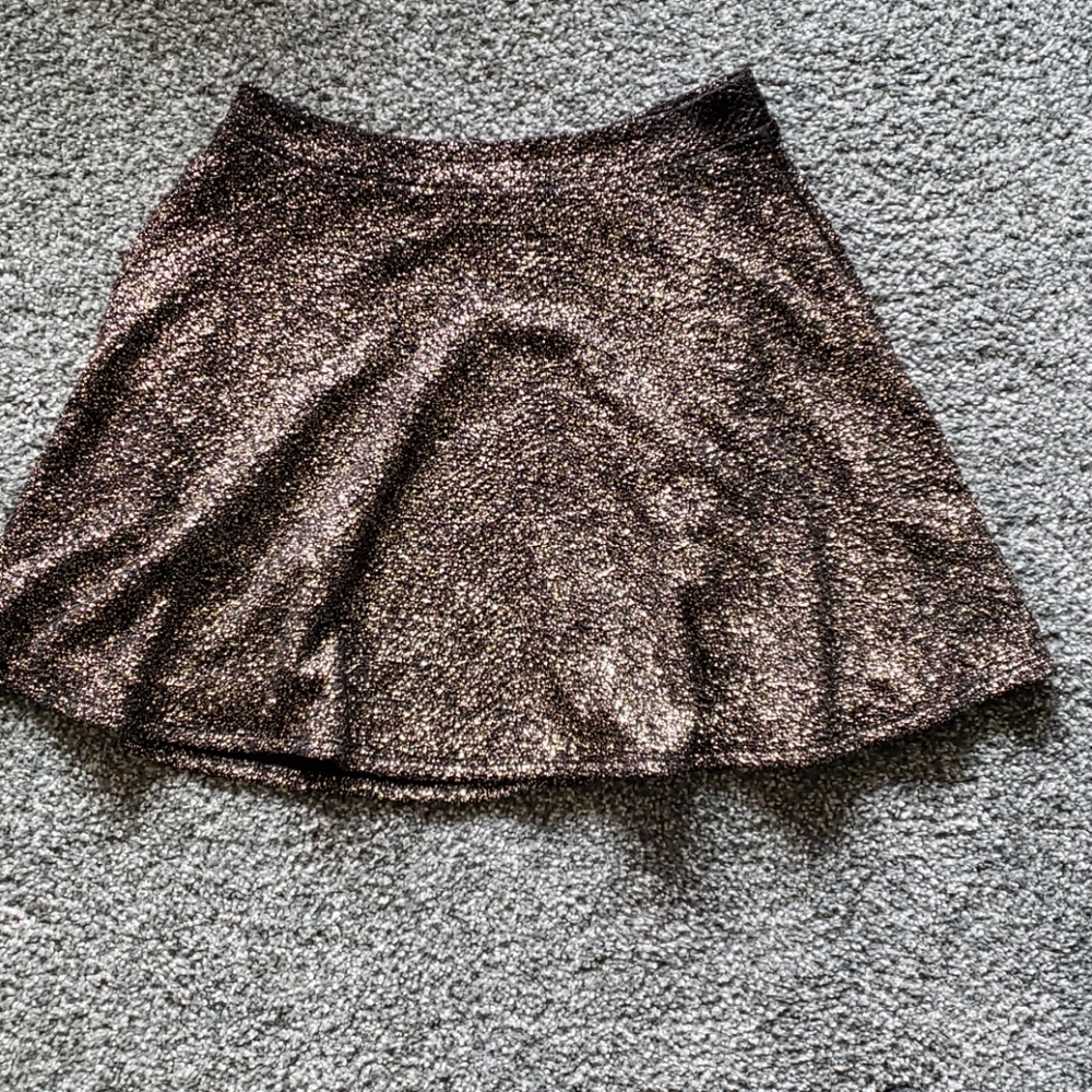 gold and black skater skirt